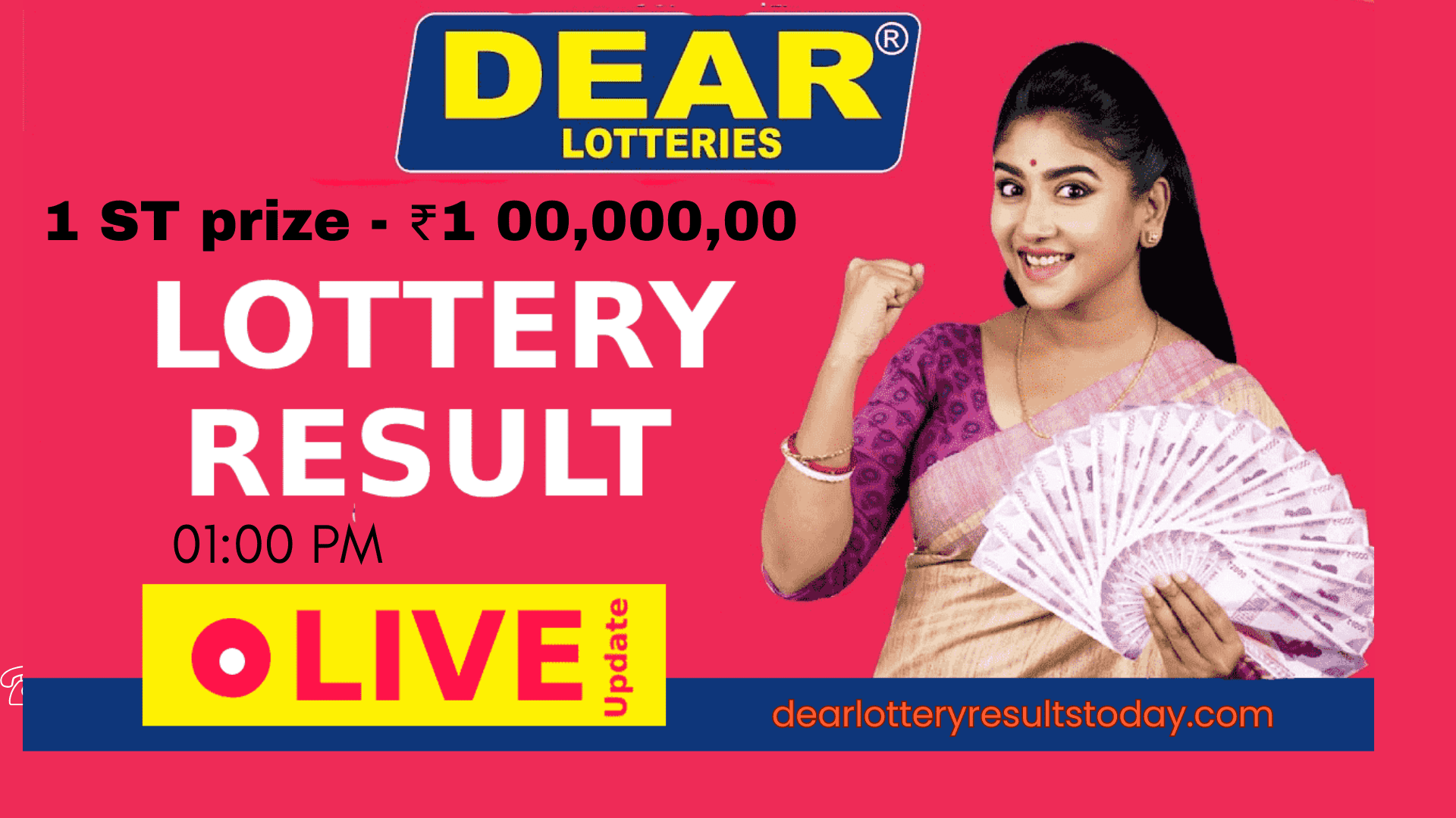 Colorful Simple Retro Influencer Social Media Presentation Dear Lottery Result 1 PM |Friday 17th May, 2024